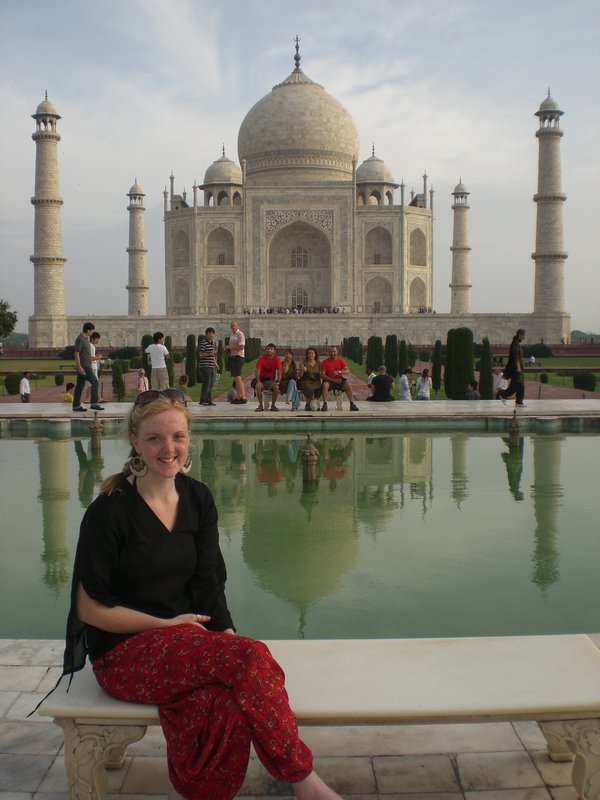 Me at THE Taj, on THAT bench!
