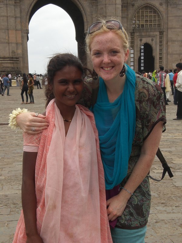 Raika and I at Gateway of India - she gave me the Jasmine flower bracelet on my right wrist