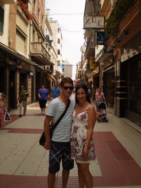 Strolling down Calella where we stayed