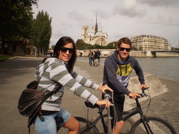 on our bike tour in paris