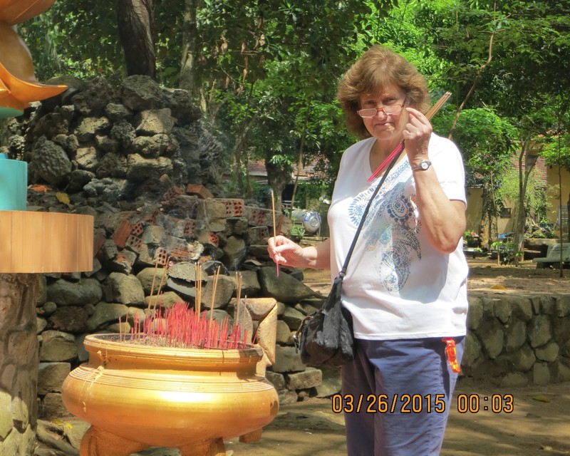 Maureen offering incense