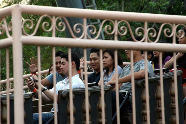 Happy Loner Traveller with Friends at Enchanted Kingdom