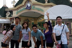 Happy Loner Traveller with Friends at Enchanted Kingdom
