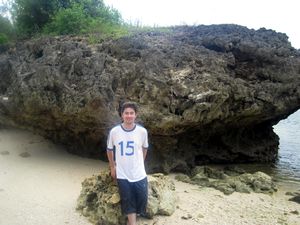 Happy Loner Traveller at Tatlong Pulo, Guimaras, Philippines