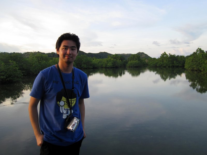 Happy Loner Traveller in Pansukian River Siargao