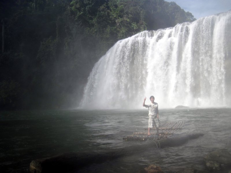 Happy Loner Traveller In Tinuy-an Falls, Bislig, Surigao Del Sur
