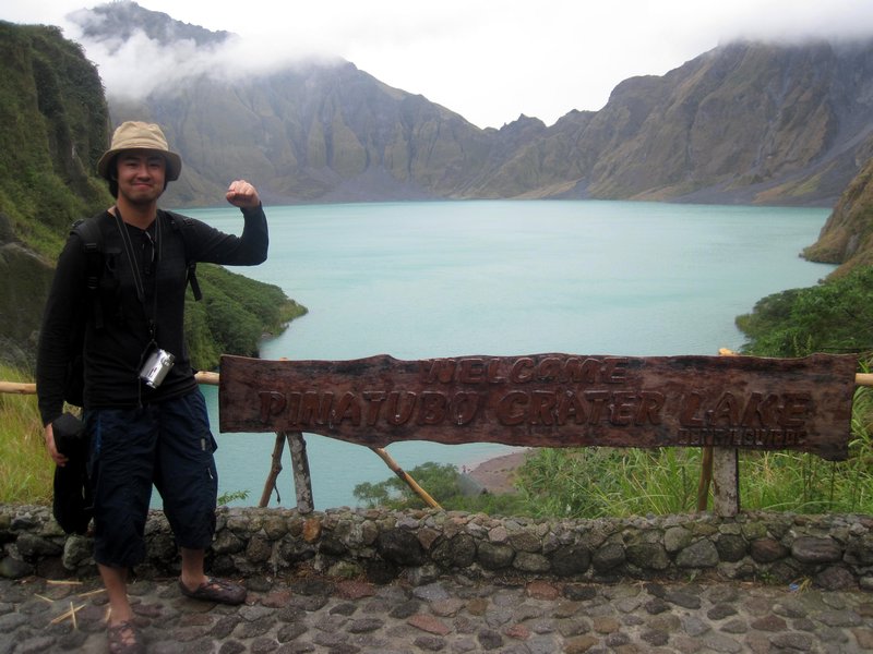 Happy Loner Traveller In Mount Pinatubo, Zambales