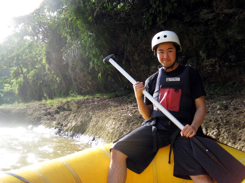 Happy Loner Traveller Doing White Water Rafting In Cagayan De Oro, Misamis Oriental