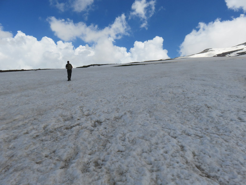 Walking through the snow Mt Aragats