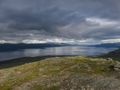 The big lake from the mountains in Abisko