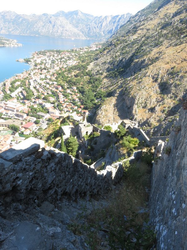 View down the city wall of Kotor