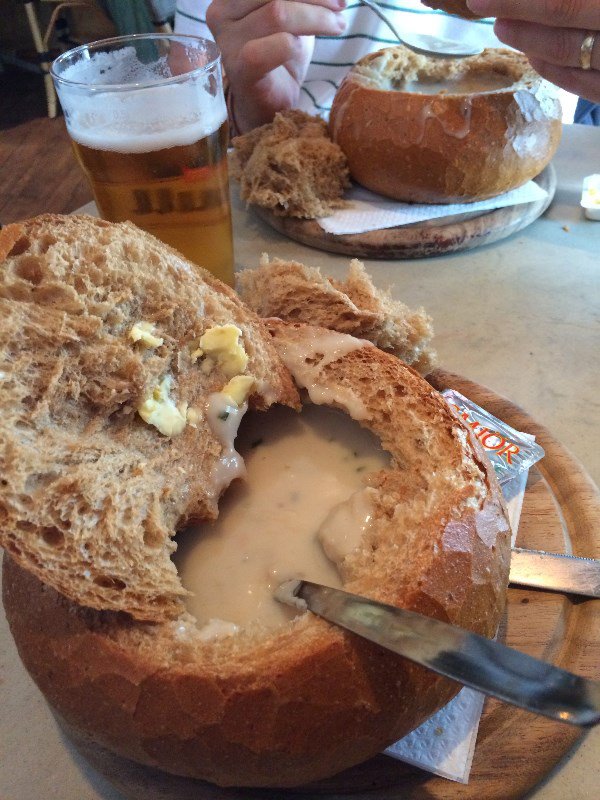 Soup in bread