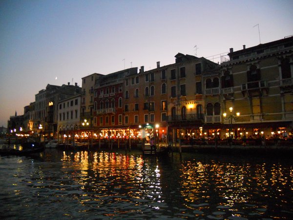 Romantic water taxi ride through Venice