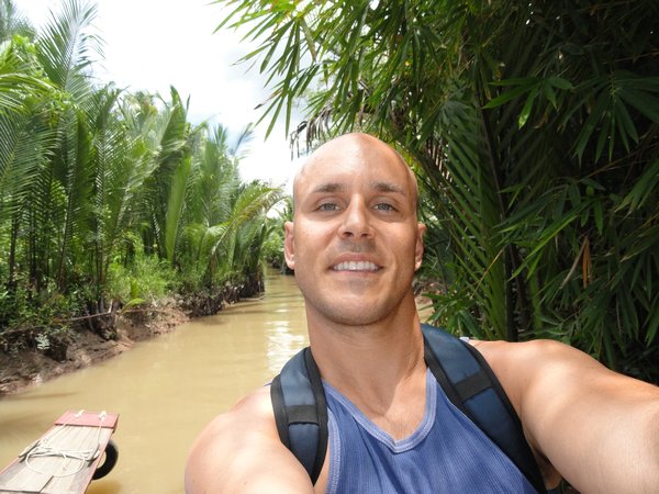 Canoeing up the Mekong Delta