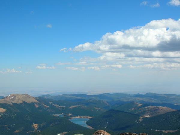 view from the top of Pikes Peak.
