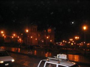 Streets of Cusco - Plaza de Armas by night