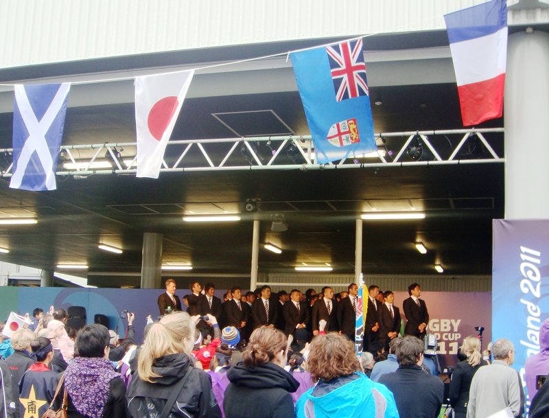 Team Japan arrive at Auckland International Airport
