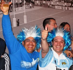 Argentinian Tonga supporters at Japan v Tonga game