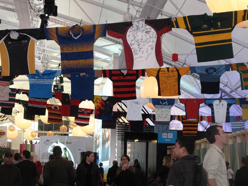 Provincial rugby jerseys as World Cup decorations