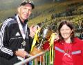 With NZ coach Gordan Tietjens and the spoils