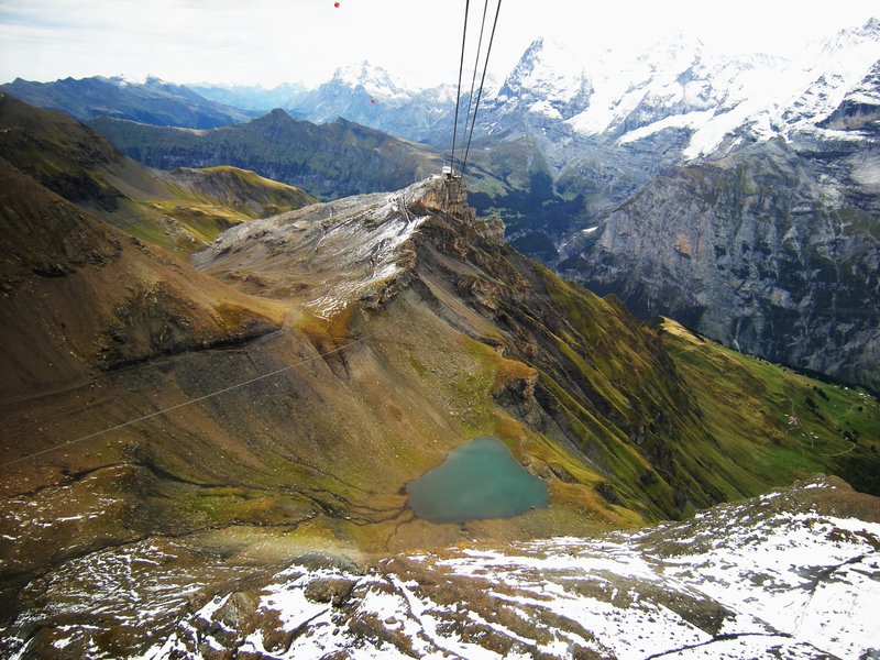 View down from cable car