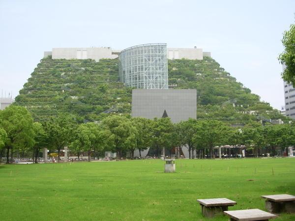 green covered building
