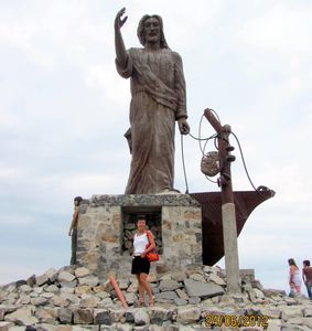 Statue overlooking Lake Chapala