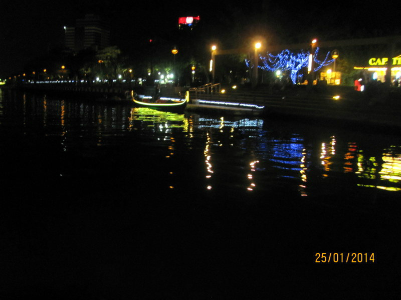 Lights on the river bank