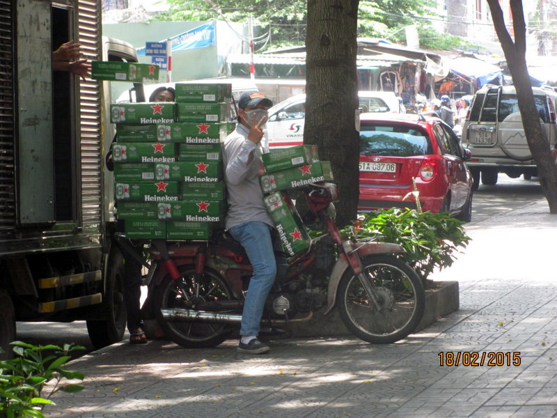 Transporting Beer via Motorbike