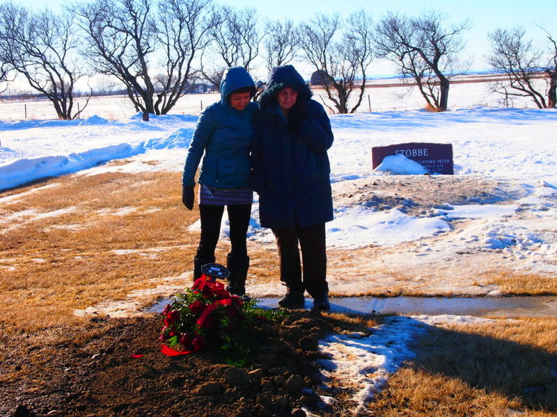 Doris and Linda at the Grave Site