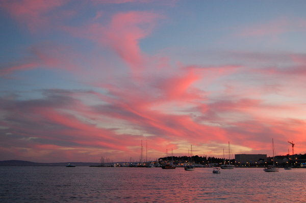 Sunset over Split Harbour