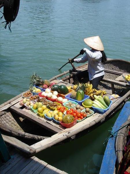 Local villager selling fruit etc