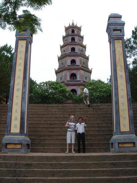 Anna & friend at Thien Mu Pagoda