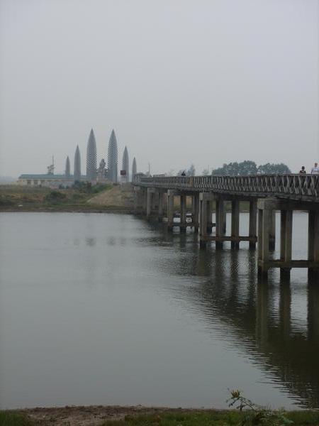 Ben Hai River with monument in background