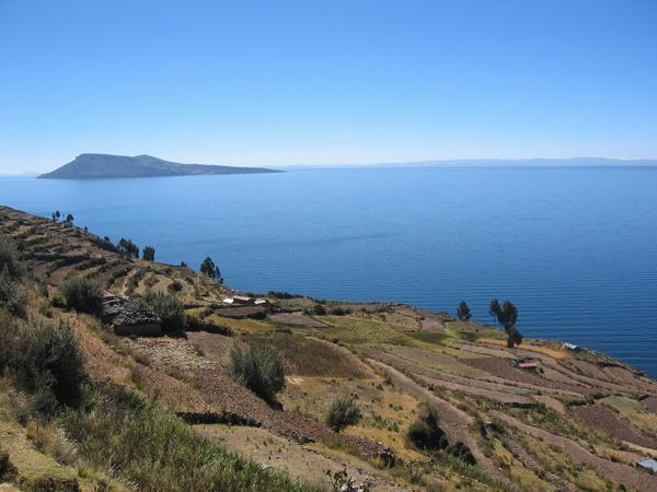 The view of Lake Titicaca from my room, Taquile Island