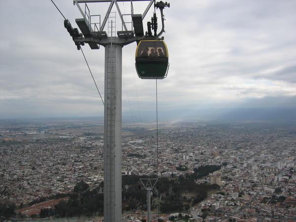 Cablecar up the Cerro San Bernardo Mountain