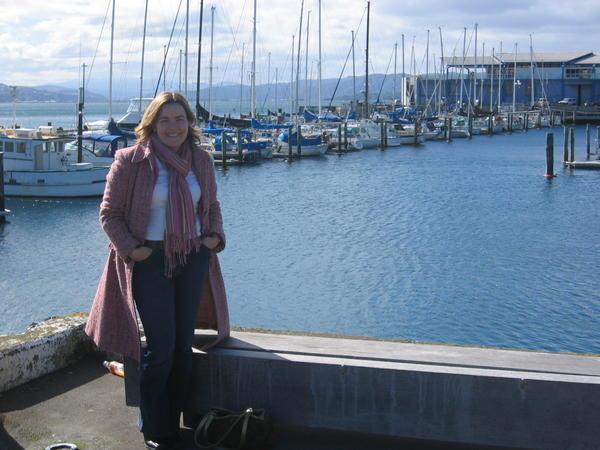 Rachael at the harbour in Wellington