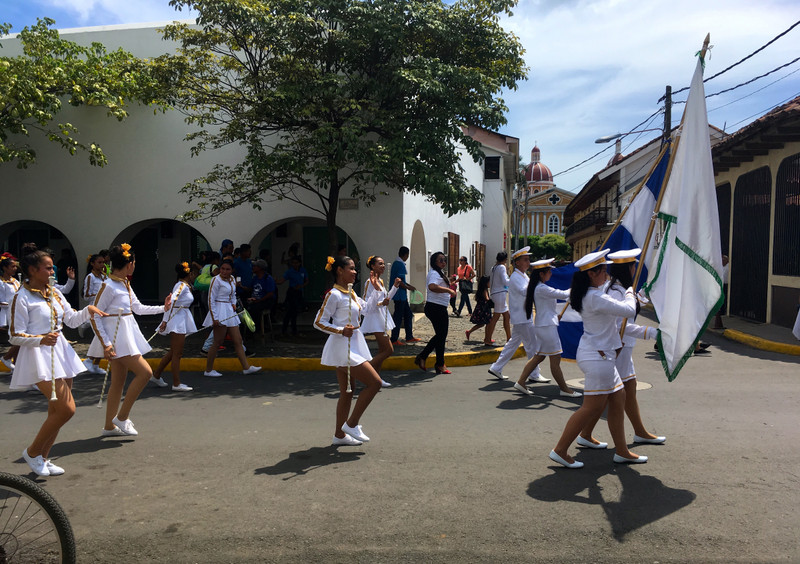 High School girls on parade