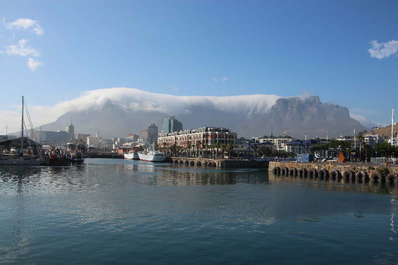 Table Mountain draped with  a blanket