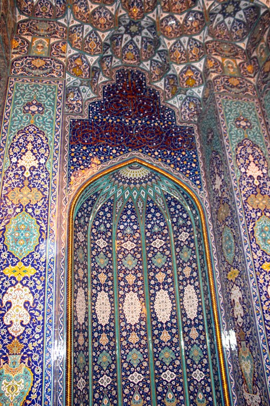 Finely decorated mihrab