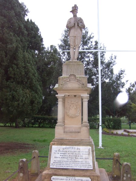A fine memorial to the soldiers lost in the Boer War