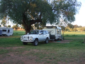 Parked under a tree in Parkes