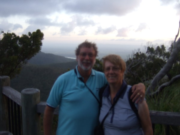 Looking just a bit windswept at Mt Archer Lookout