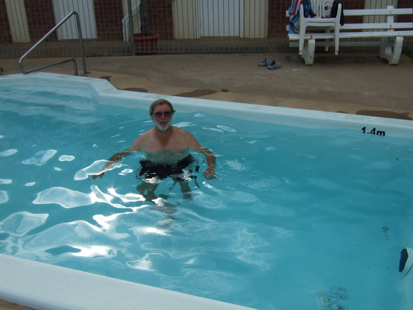 Graham relaxing in the pool