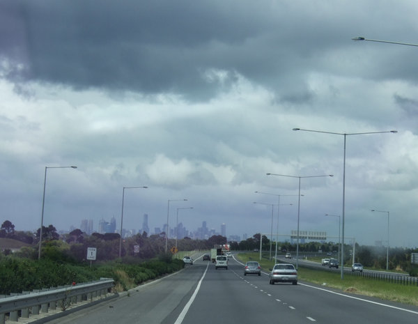 The city centre loomed infront of us but so did the dark clouds!