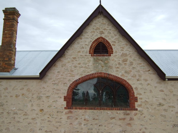 Stain glass window in Raukkan Church