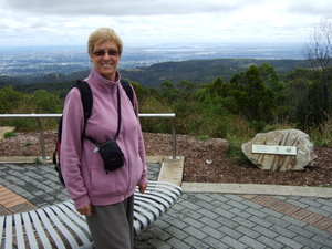 Enjoying the panoramic views from Mt Lofty
