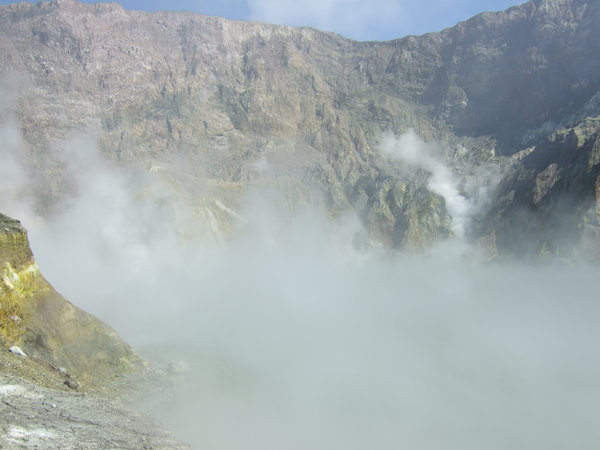 The steamy main crater