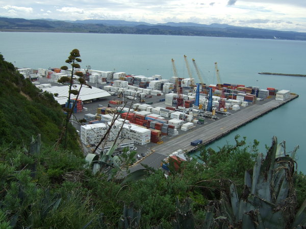 Thousands of containers piled up in the docks