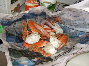 Delicious pieces of crab